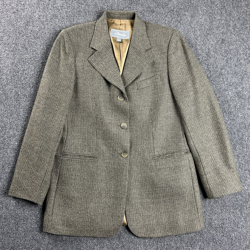 Pietrafesa Blazer Womens 4‎ Knit Beige Knit Coat Jacket Wool Alpaca Regular